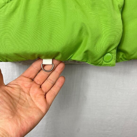 American Eagle Down Fill Reversible Puffer Vest Women S Y2K Kelly Green Rave AEO - Picture 4 of 16